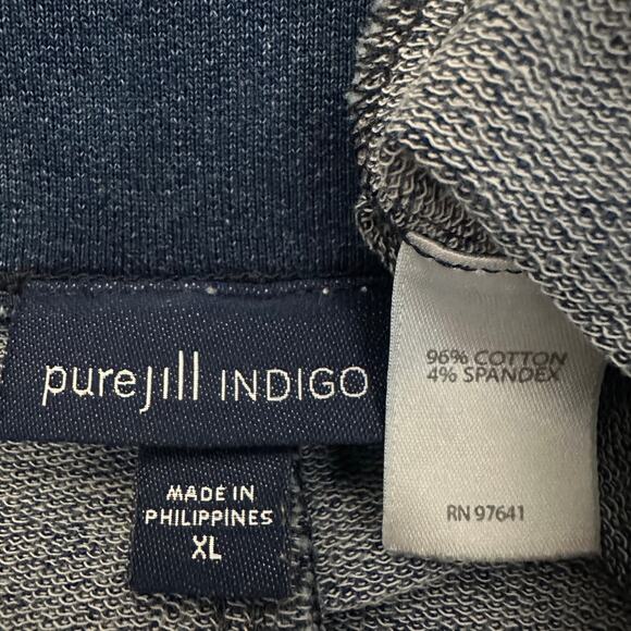 Pure J Jill Indigo Jeans XL Pull On Wide Leg Cropped Stretch Coastal Preppy VGUC - Picture 8 of 10